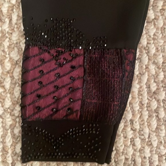 Hand Sewn Women's Modest Black and Fuchsia Abaya Muslim Dress - Picture 3 of 11